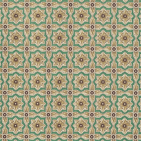 Green Geometric Renaissance Flower Print Italian Paper ~ Carta Varese Italy
